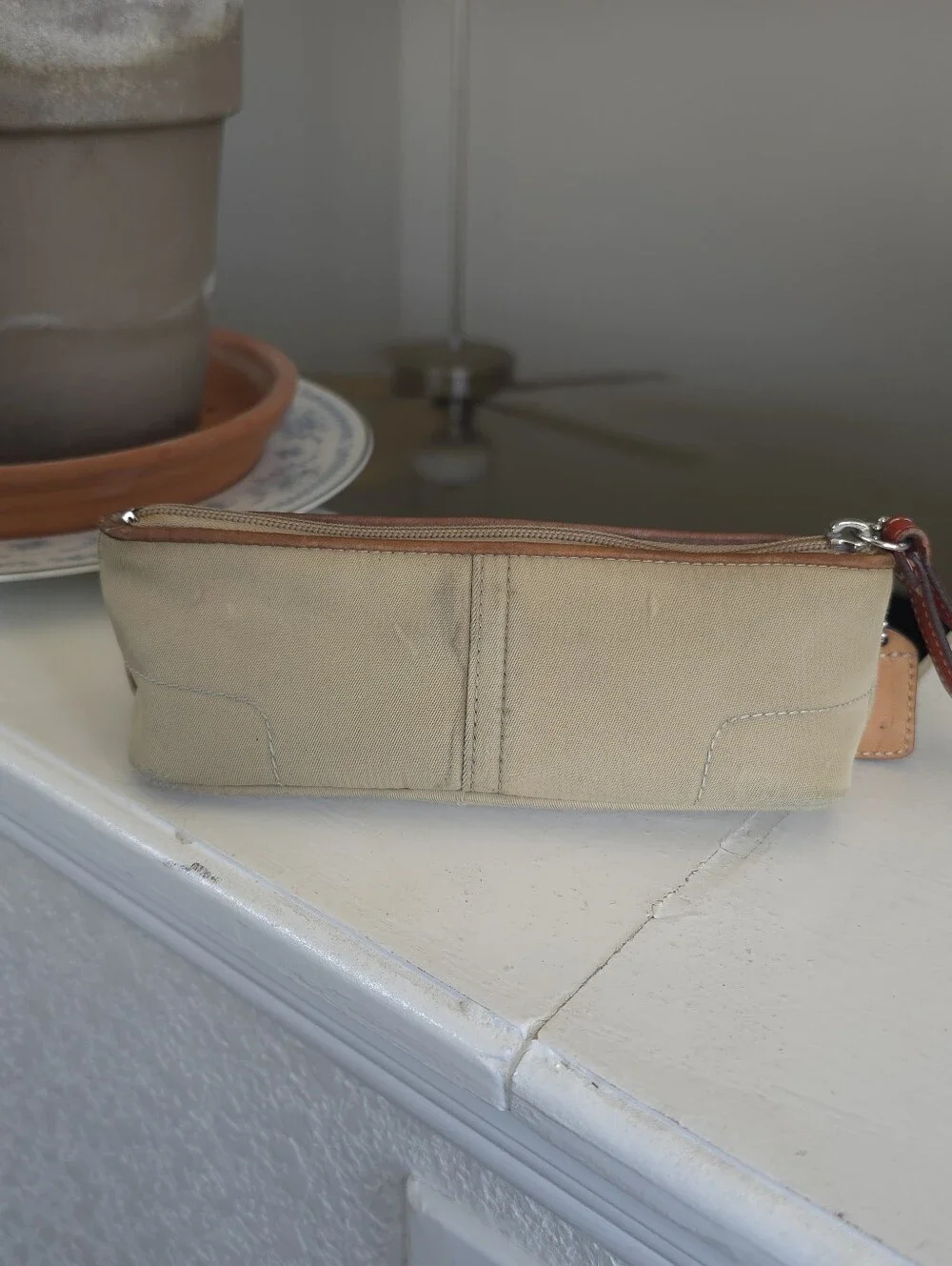 Coach Vintage Rare  Leatherware Est.1941 Nylon Cosmetic Pouch Released In 2005